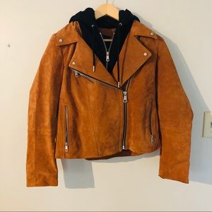 7 for all mankind genuine suede leather jacket